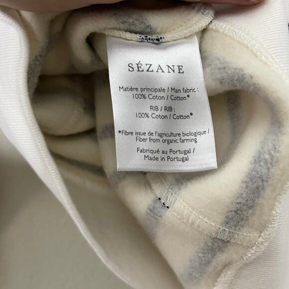 SEZANE STRIPED ORGANIC‎ COTTON SWEATSHIRT SIZE XS NWT - Picture 10 of 10